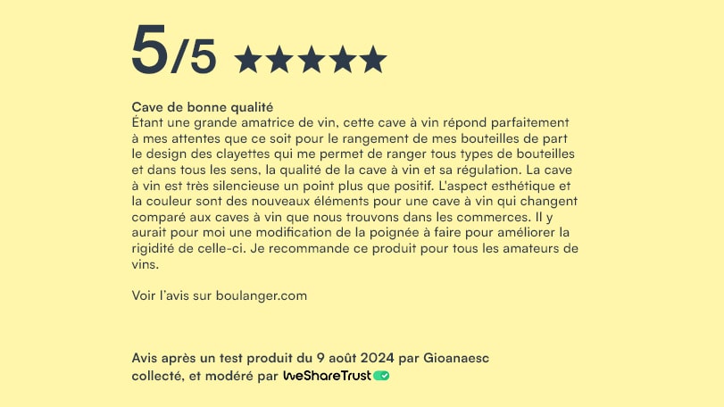 Avis achat cave à vin ergonomique, sûre et déco après un test produit Goguette par un testeur Wesharetrust