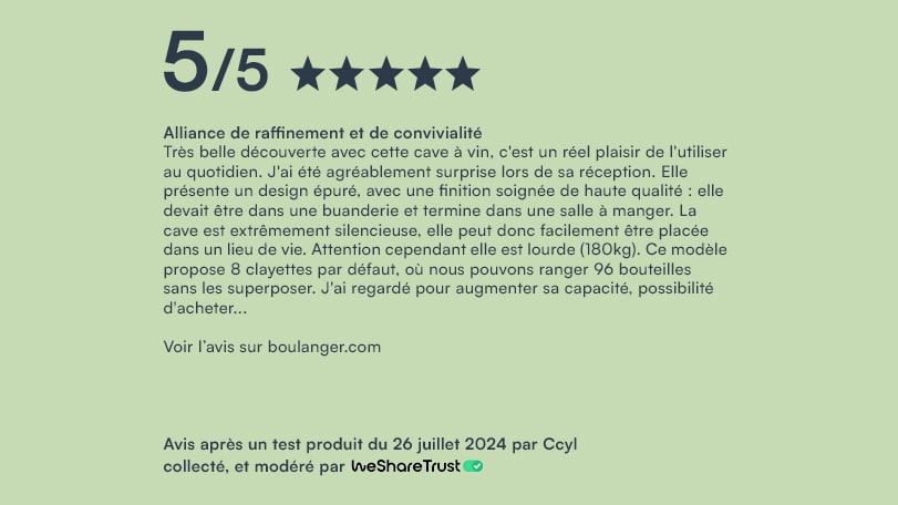 Avis achat cave à vin ergonomique, sûre et déco après un test produit Goguette par un testeur Wesharetrust