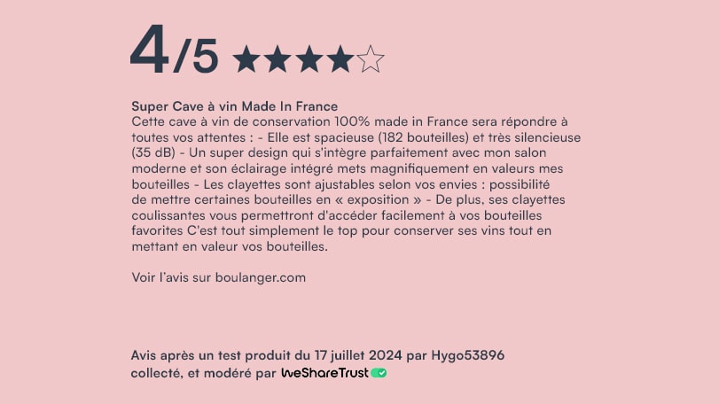 Avis achat cave à vin qualité et made in France après un test produit Goguette par un testeur Wesharetrust